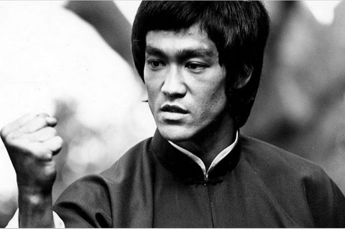 Bruce Lee black and white portrait